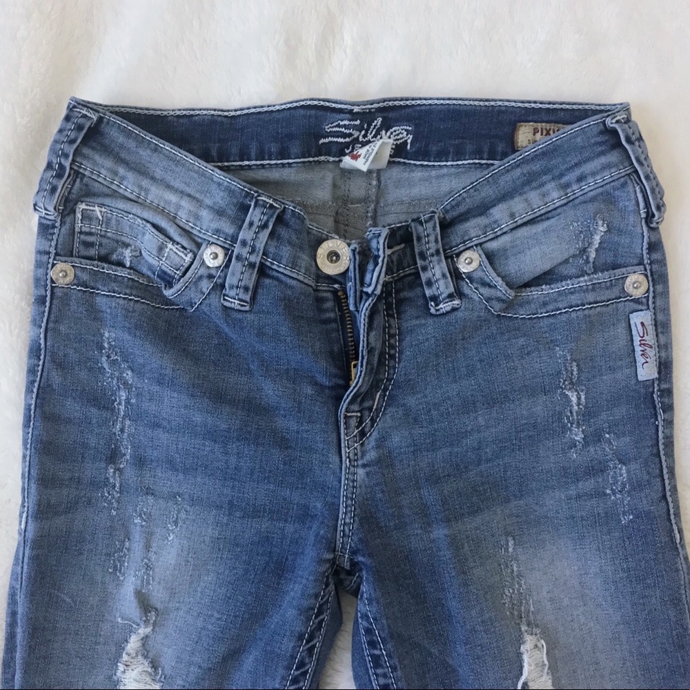 Silver Lightly Ribbed Jeans